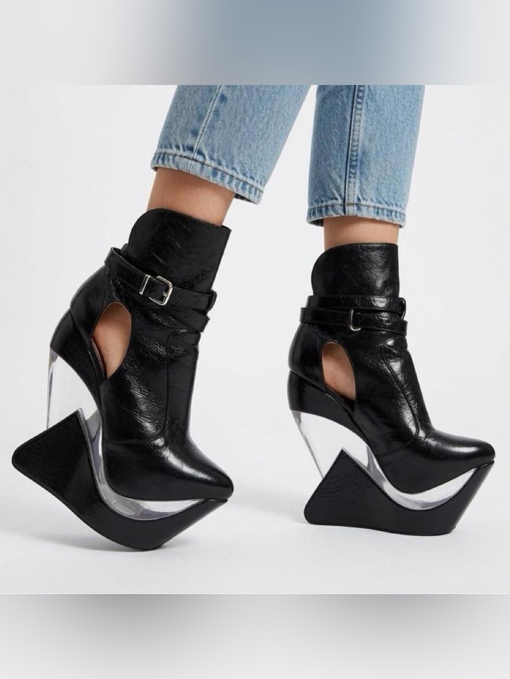 Rarest Jeffrey Campbell handmade leather platforms Zander with box COLLECTIBLE 8